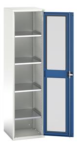 Verso 525W x 550D x 2000H Window Cupboard 4 Shelves Verso Glazed Clear View Storage Cupboards for Tools with Shelves 22/16926077.11 Verso 525W x 550D x 2000H Win Cupd 4S.jpg
